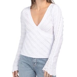 Free people Elegant White Wrap Top
